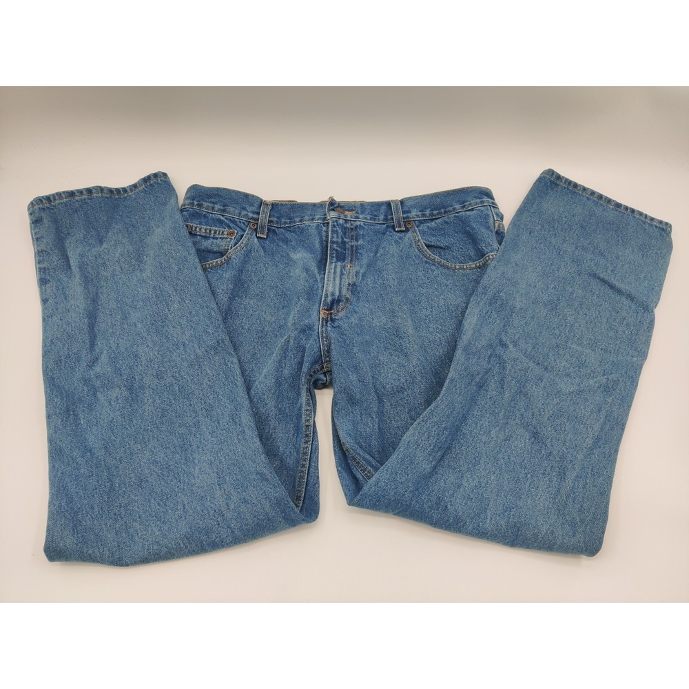 Berkley Jensen Mens Straight Leg Blue Denim Jeans 38x32 Medium Wash Classic Fit